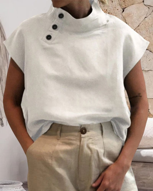 Levoire | Puuvillasta Ja Pellavasta, Jossa Pystykaulus Ja Nappilukitus