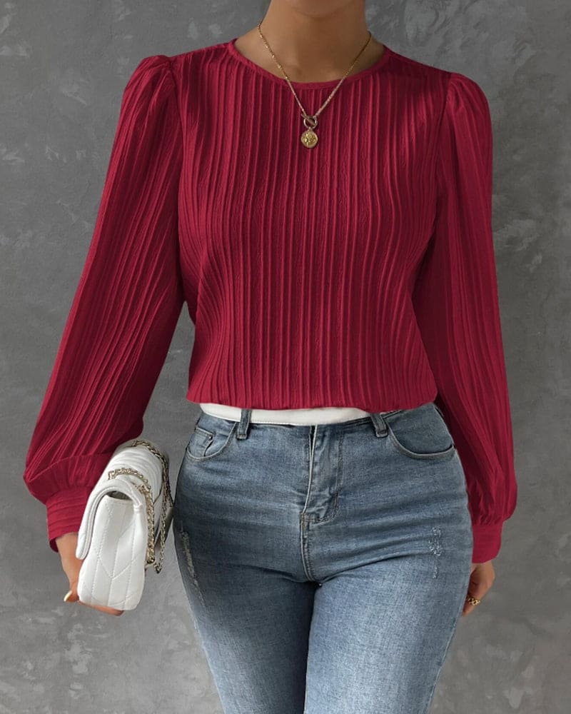 Levoire | Élégante Chemise Pour Femmes Avec Des Manches Ballon Rot