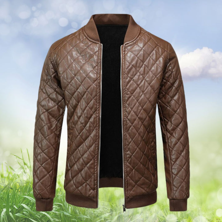 Levoire | Veste En Cuir Slim Fit Café