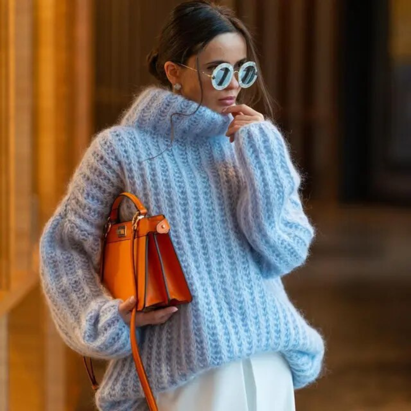 Levoire | Pull À Manches Longues Pour Femmes Chaud Bleu ciel