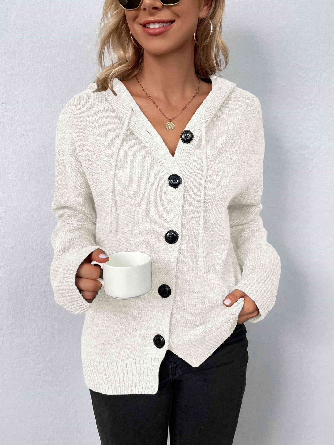 Levoire | Sweat À Capuche À Manches Longues Pour Femmes Élégantes Blanc