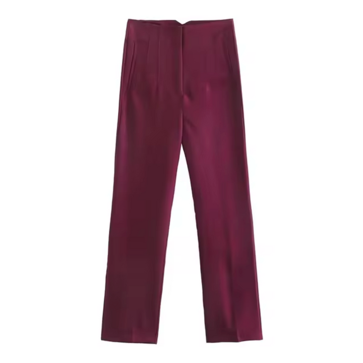 Levoire | Pantalon Cropped Taille Haute vin rouge