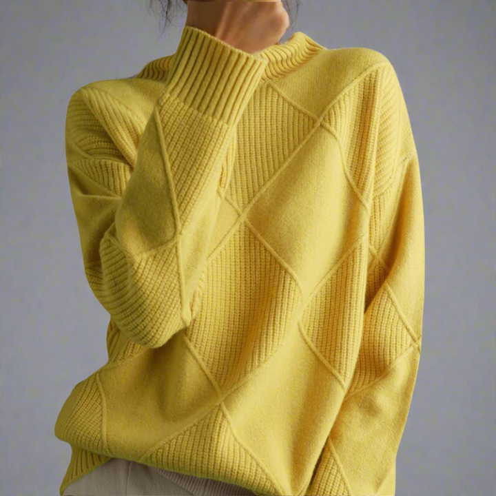 Levoire | Pull Col Roulé En Cachemire Doux Jaune