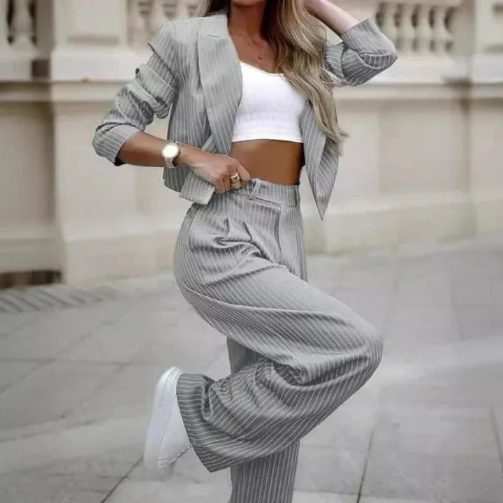 Levoire | Ensemble De Blazer 2 Pièces Et Pantalon Large Pour Femmes