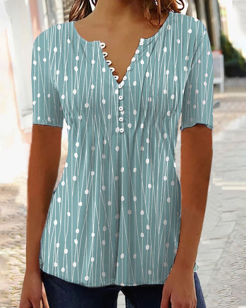 Levoire | Blouse À Pois Avec Décolleté En V Légumes