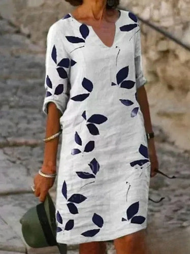 Levoire | Robe basique à demi-manches pour femmes avec imprimé floral