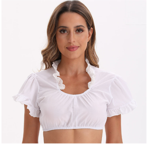 Levoire | Élégante Dirndlbluse Pour Femmes Blanc 3