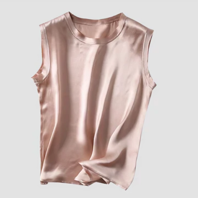 Levoire | Élégante Blouse Sans Manches En Satin Rosa