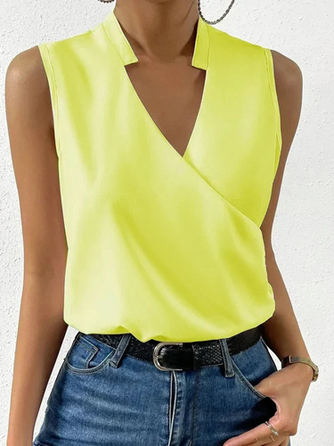 Levoire | Haut top sans manches élégant pour femmes d'été avec décolleté en V blouse décontractée pour femmes