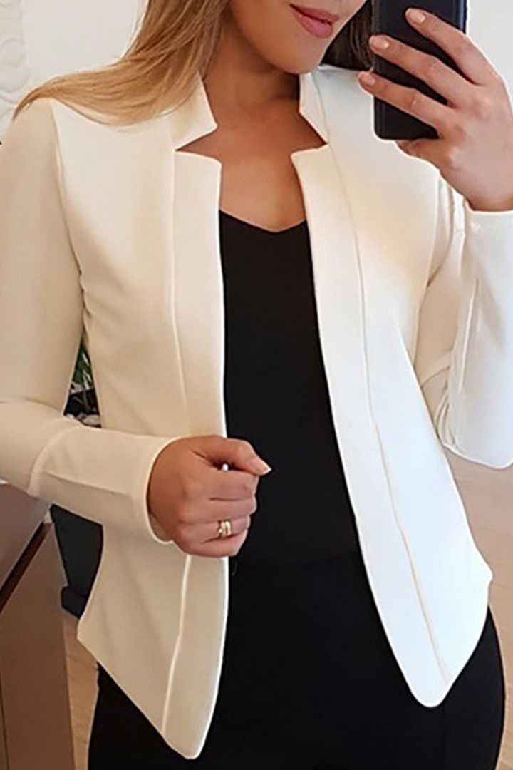 Levoire | Femmes Gilet Patchwork Avec Col En Tricot Vêtements D'Extérieur Polyvalents Blanc