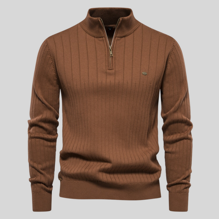 Levoire | Pull à fermeture éclair thermique pour hommes Braun