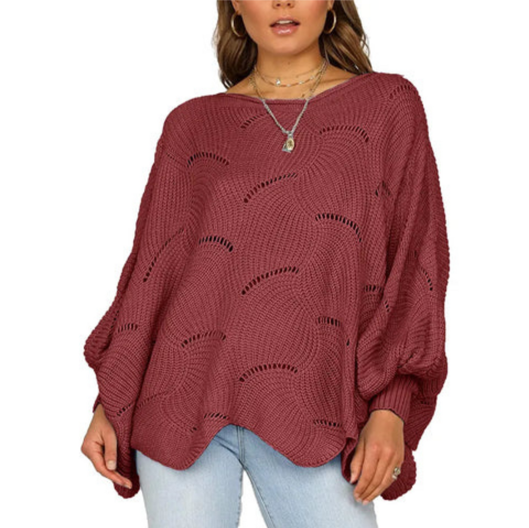 Levoire | Pull Long Manche Femmes Chaud Hiver Rot Taille unique