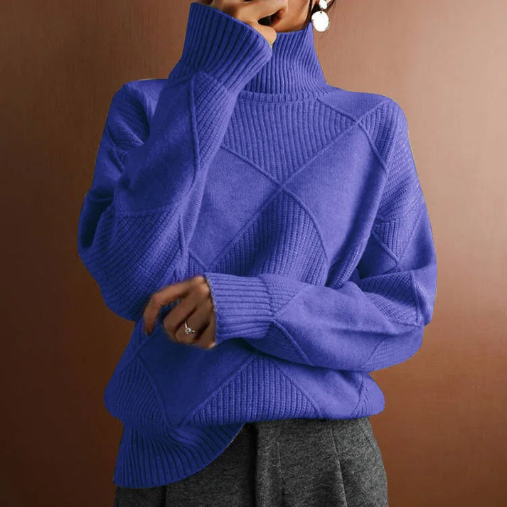 Levoire | Pull À Col Roulé Pour Femmes Au Look Contemporain Et À La Coupe Confortable Bleu