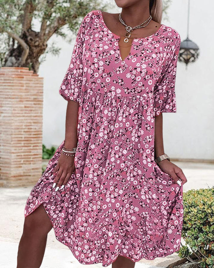 Levoire | Robe À Mi-Manches Avec Motif Floral