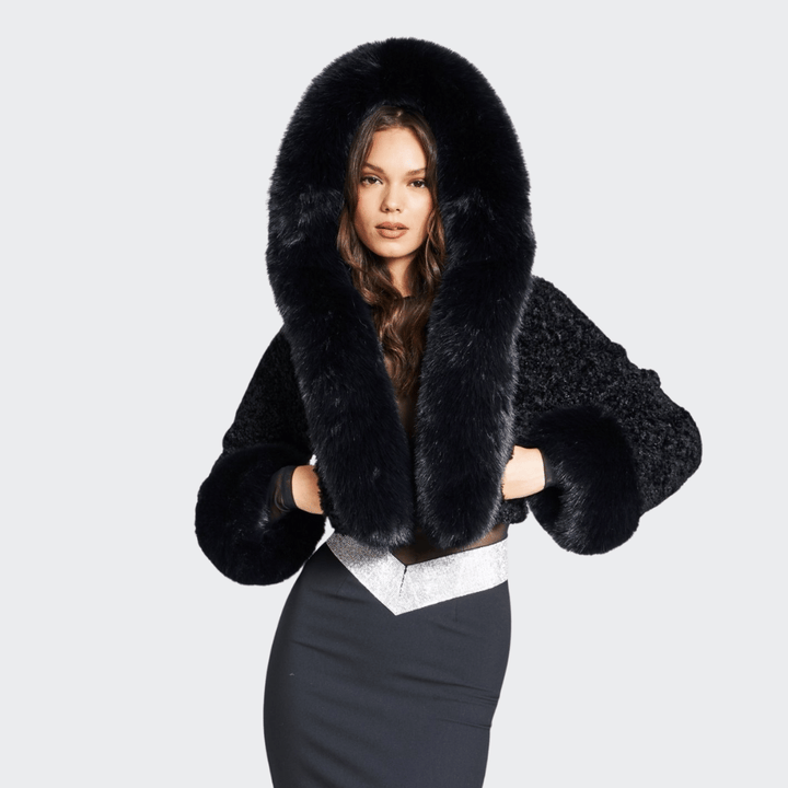 Levoire | Manteau En Fausse Fourrure Avec Capuche Noir