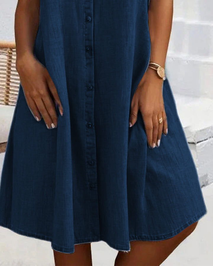 Levoire | Robe Midi À Manches Courtes Et Boutonnage