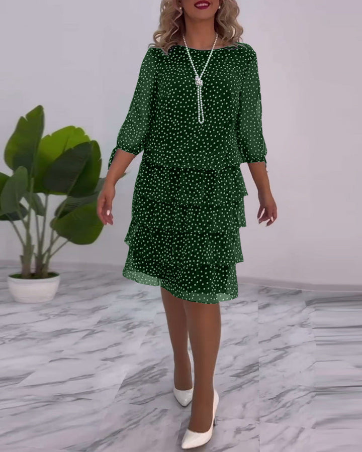 Levoire | Robe Élégante À Pois Vert