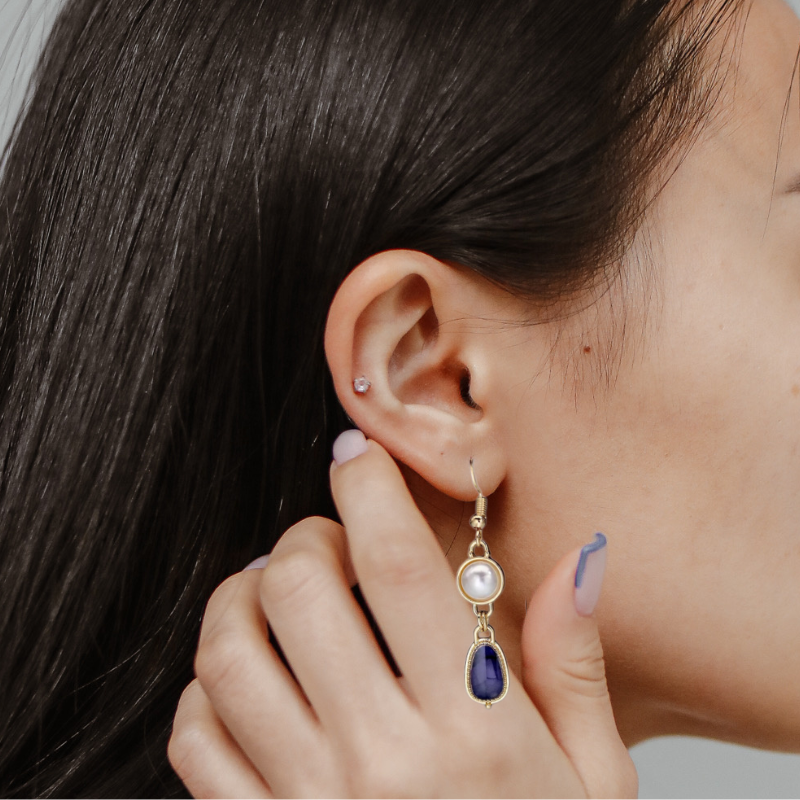 Levoire | Variété De Vin Boucles D'Oreilles En Pierre Naturelle Or