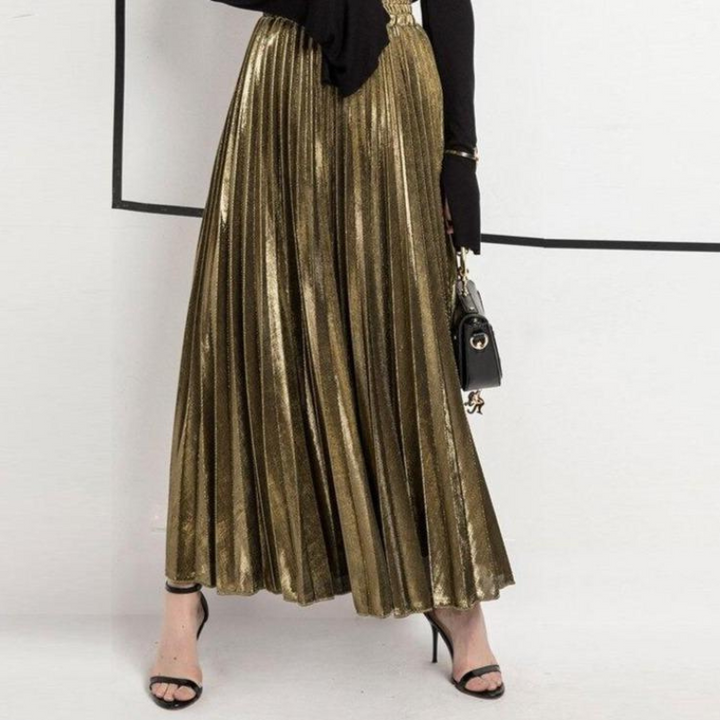 Levoire | Jupe Maxi Femme Jupe Chic Stylée Avec Taille Haute Or