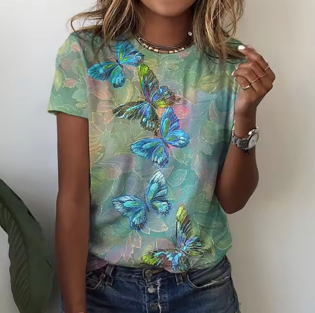 Levoire | T-Shirts Avec Impression 3D Vert – Papillon