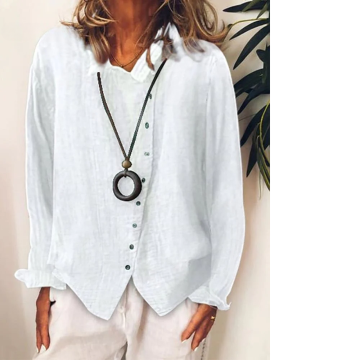 Levoire | Chemise Longue Décontractée En Lin De Coton Blanc