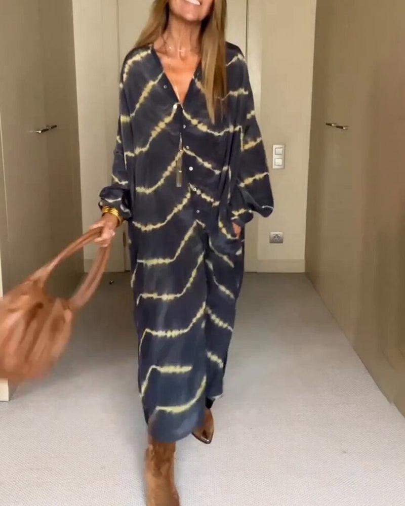Levoire | Robe Confortable À Décolleté En V Avec Poches Pour Femmes