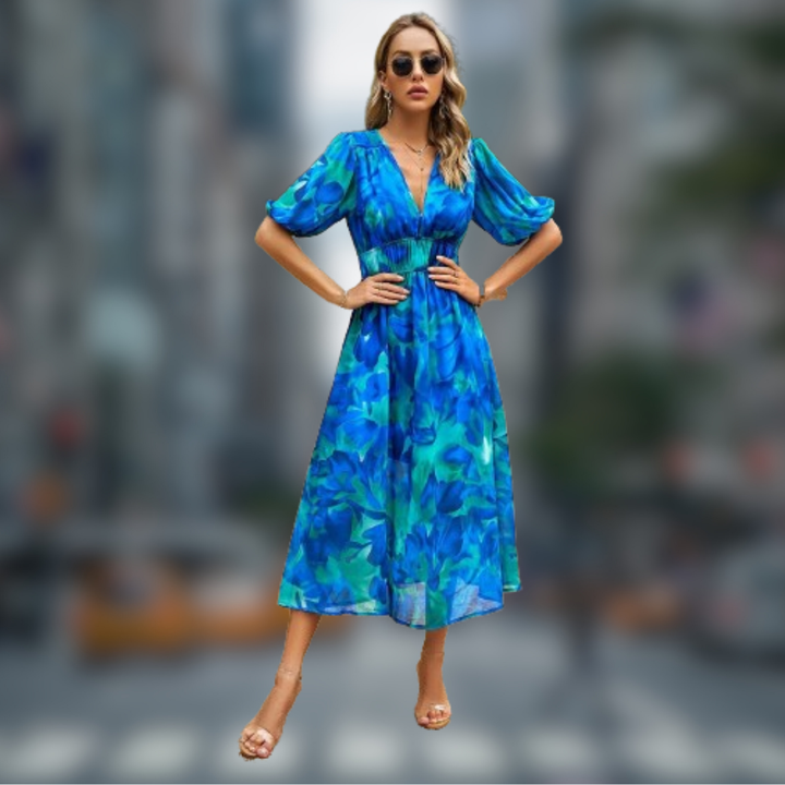 Levoire | Robe de soirée avec décolleté en V Blu