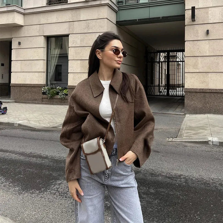 Levoire | Long Winter Jacket With Long Sleeves And Zipper Closure