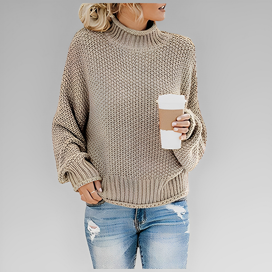 Levoire | Naisille Korkeakauluksinen Villapaita Beige