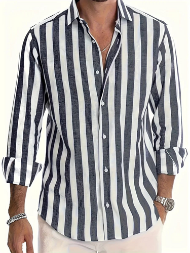 Levoire | Chemise à rayures pour hommes avec manches longues Chemise élégante pour hommes
