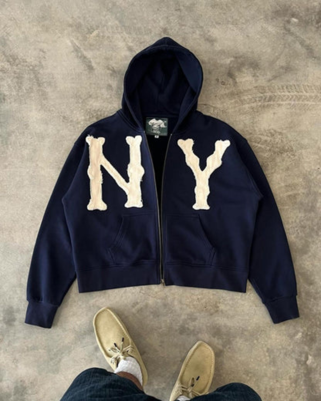 Levoire | Unisexe femmes et hommes gilet full zip sweat à capuche veste cardigan avec fermeture éclair Bleu