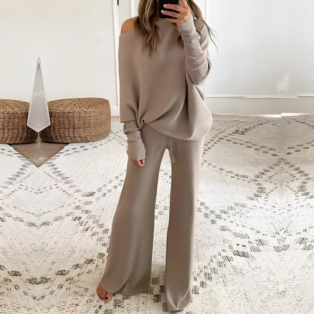 Levoire | Ensemble De Pull Décontracté À Deux Pièces Khaki