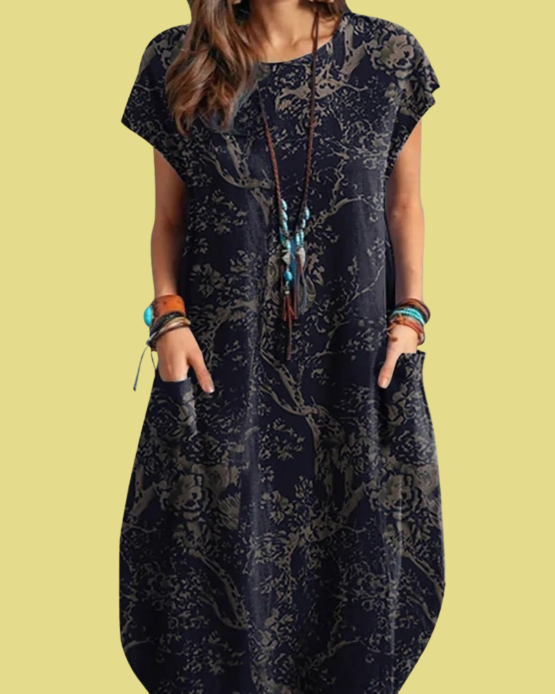 Levoire | Robe Midi Vintage Décontractée Marine