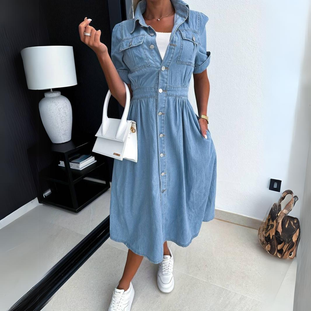 Levoire | Femmes Élégant Tendance Robe En Denim
