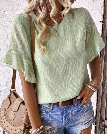 Levoire | T-Shirt Col Rond En Une Seule Couleur