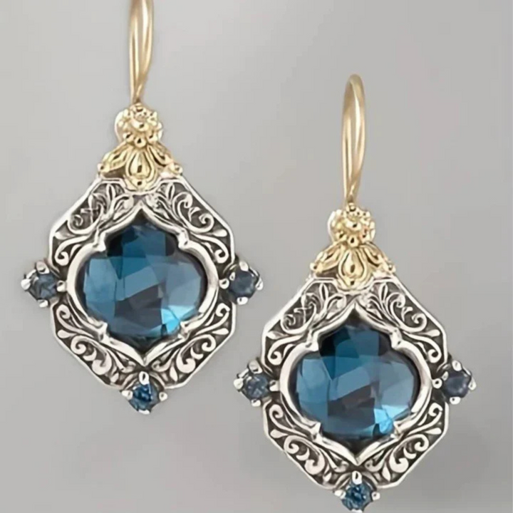 Levoire | Récolte De Vin Boucles D'Oreilles En Cristal Bleu Or Or