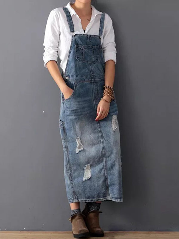 Levoire | Robe Salopette En Denim Pour Femmes Bleu clair