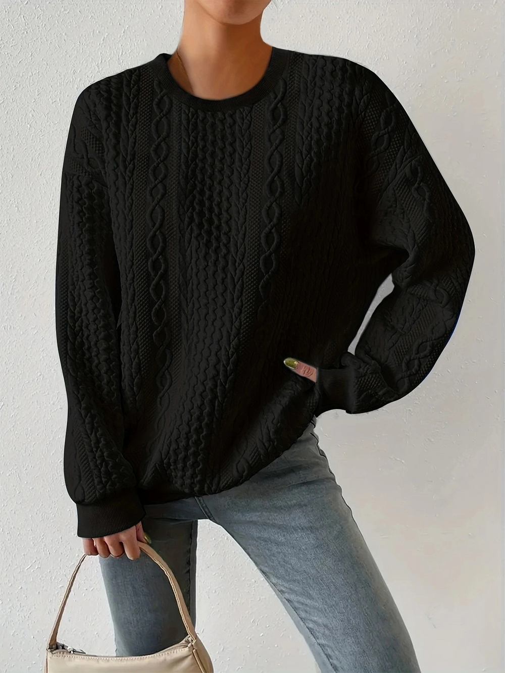 Levoire | Pull long pour femmes, design confortable Noir