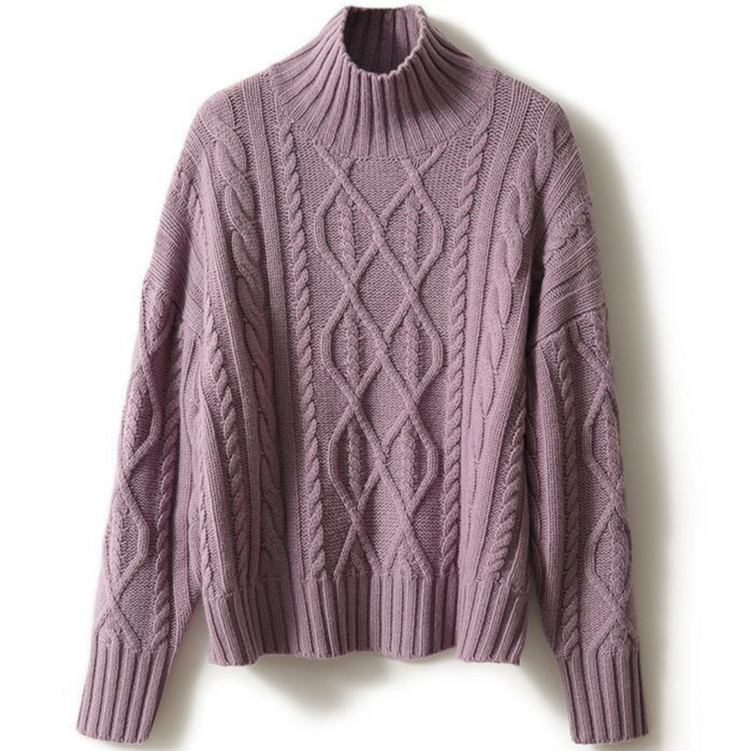 Levoire | Pull Avec Col Haut Femmes Chaud Lilas