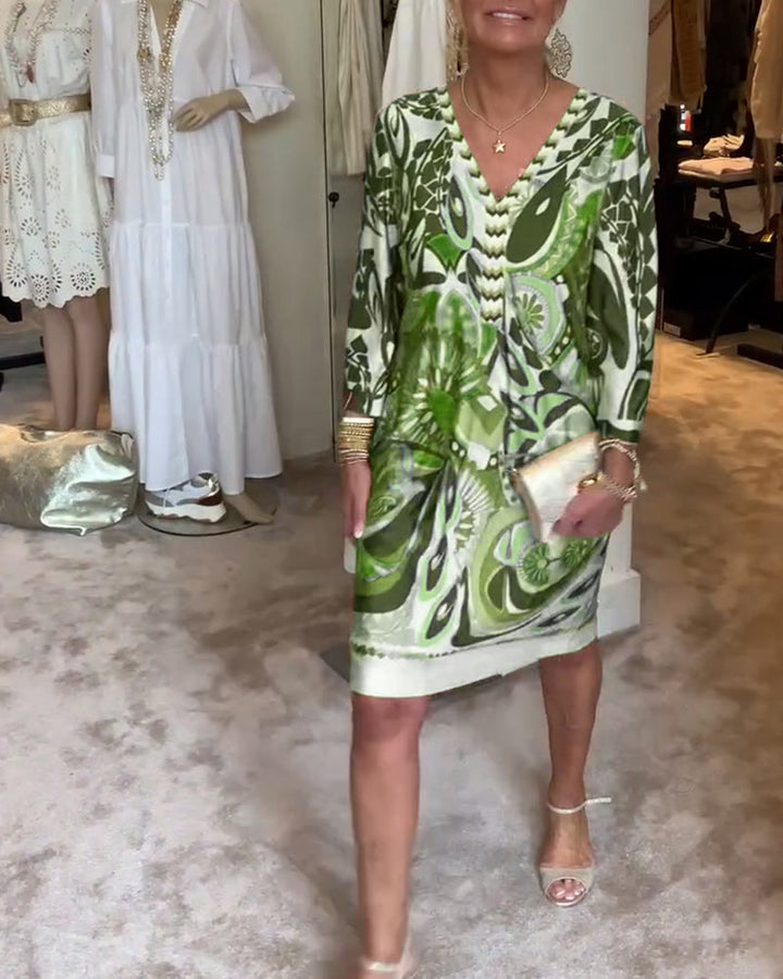 Levoire | Robe Vintage À Imprimé Vert