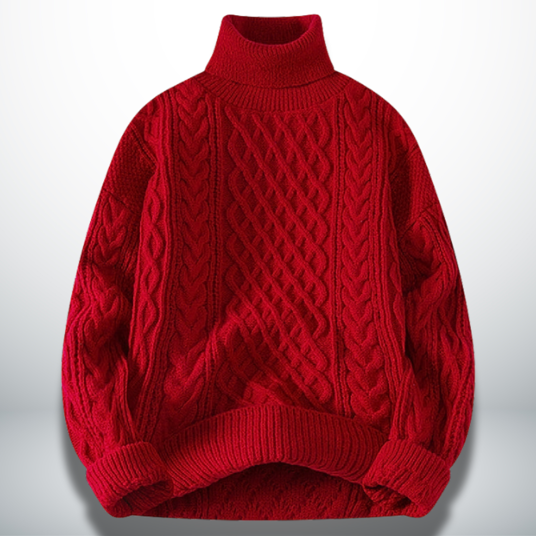 Levoire | Pull raffiné col montant Rosso