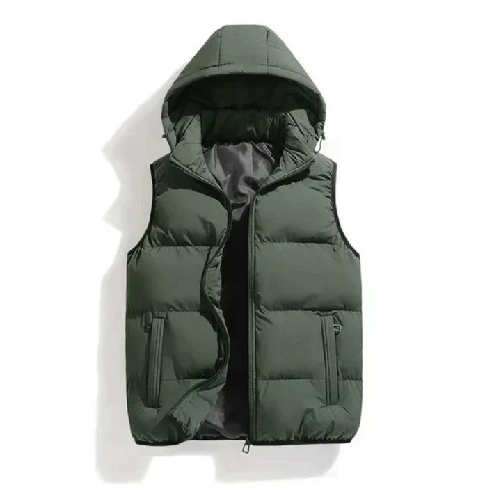 Levoire | Veste à capuche pour hommes sans manches Armée verte
