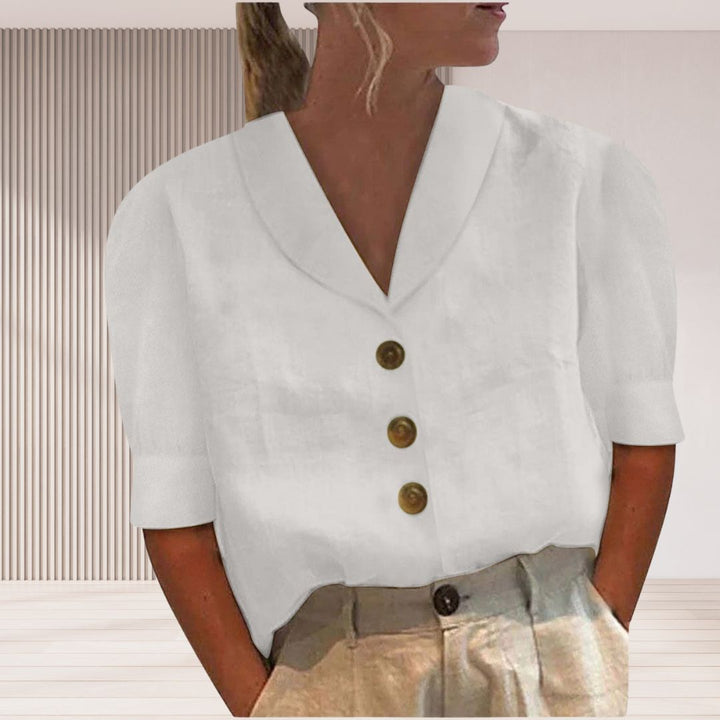 Levoire | Top Avec Col Et Boutons Blanc