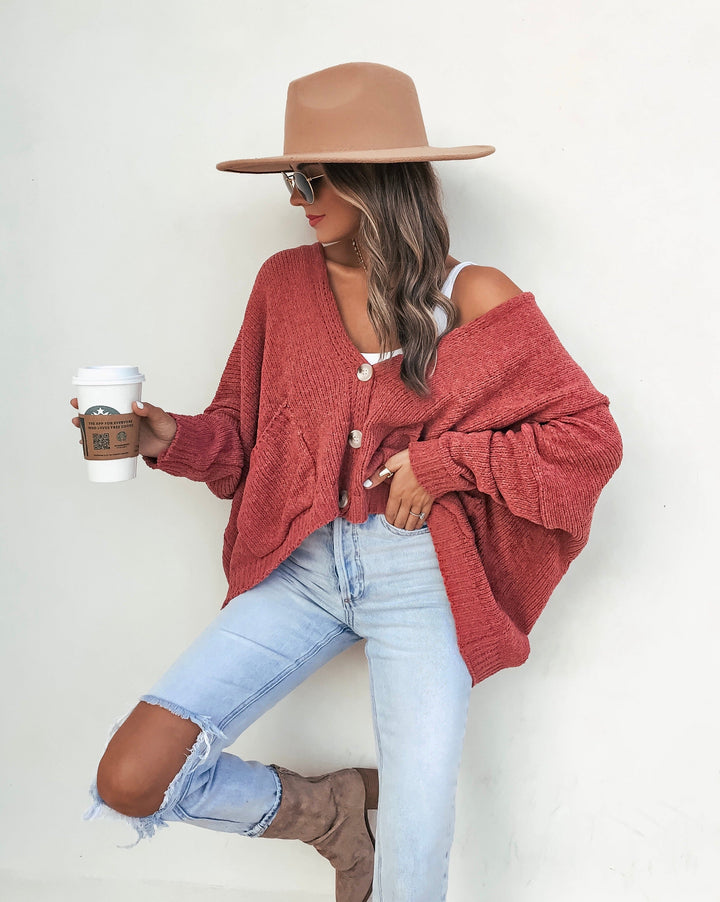 Levoire | Boutonnage Cardigan Avec Poches Rose Pâle