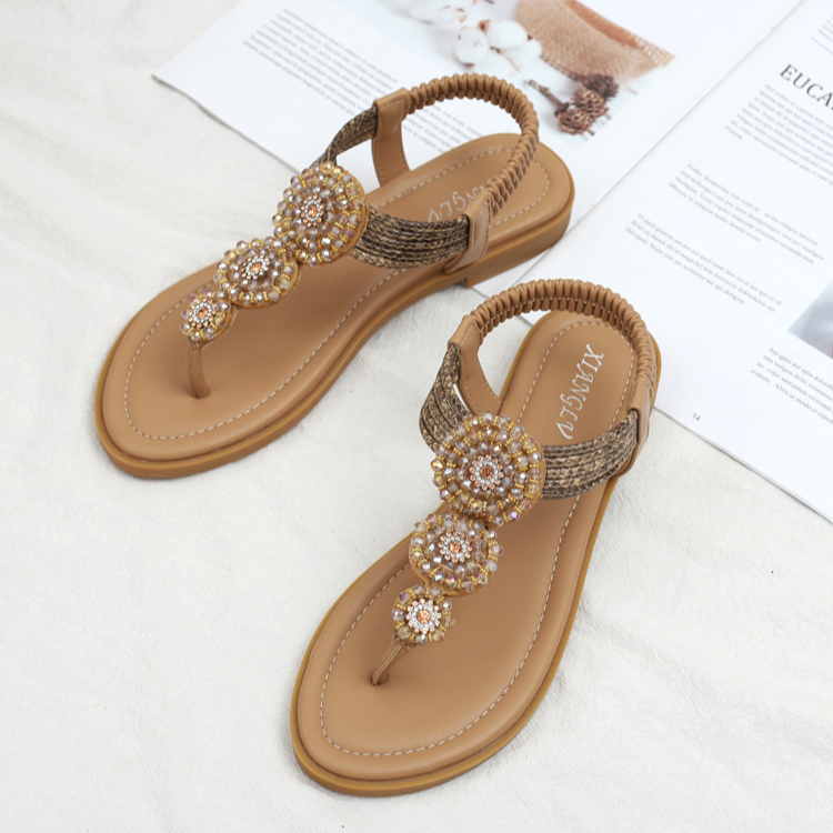 Levoire | Hauskatto Boho Femmes Sandales Pour L'Été Abricot
