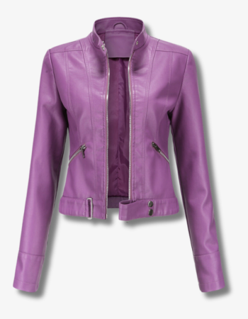 Levoire | Blouson En Cuir Élégant Pour Le Style Urbain violet foncé