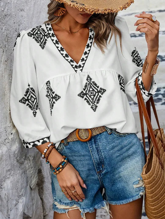 Levoire | Blouse Avec Imprimé Rétro Pour Femmes
