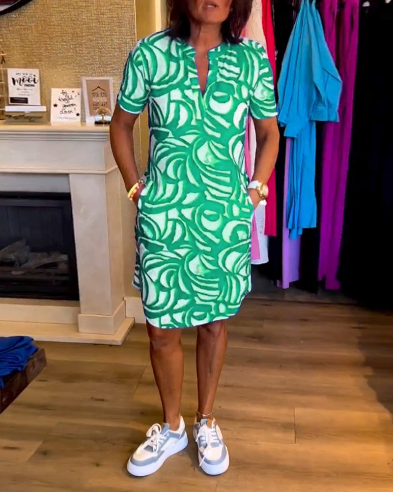 Levoire | Robe D'Été A-Ligne Légère Avec Décolleté En V Vert