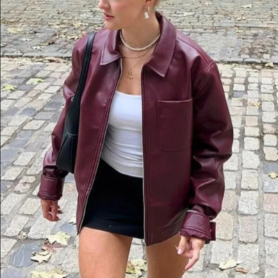 Levoire | Luxurise Veste En Cuir Rouge