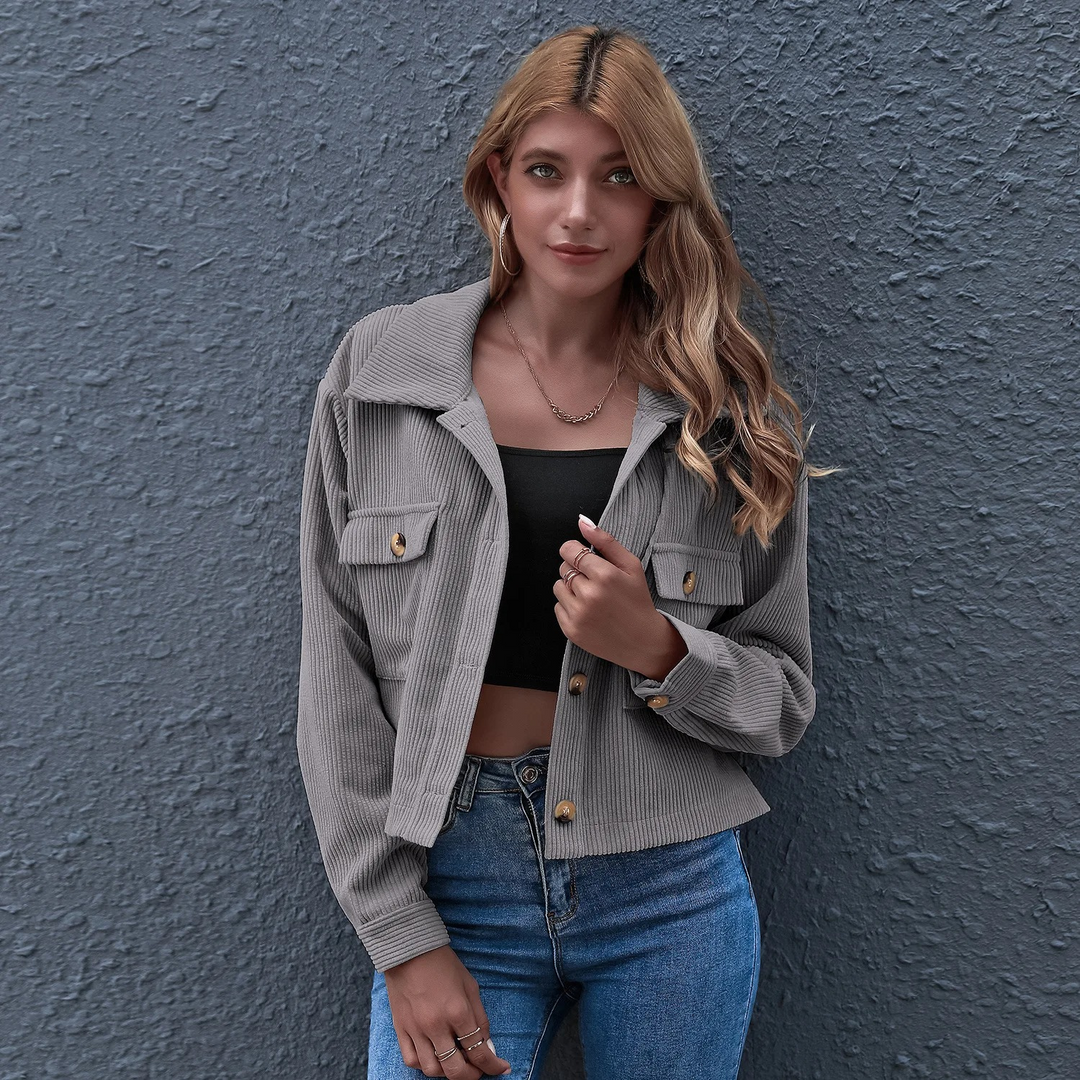 Levoire | Veste En Velours Côtelé Tendance Gris